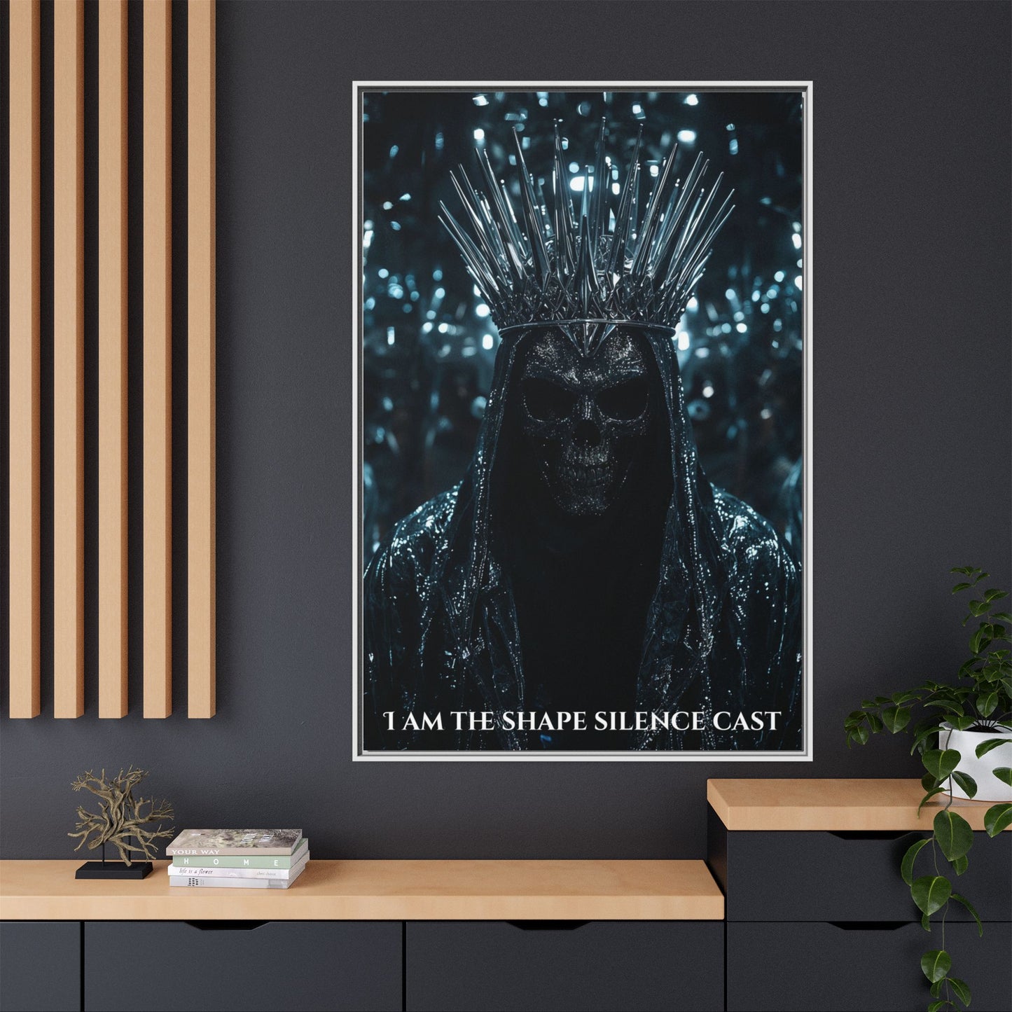 The Whisperer — “I Am The Shape Silence Cast” Matte Framed Canvas (Chapter 1)