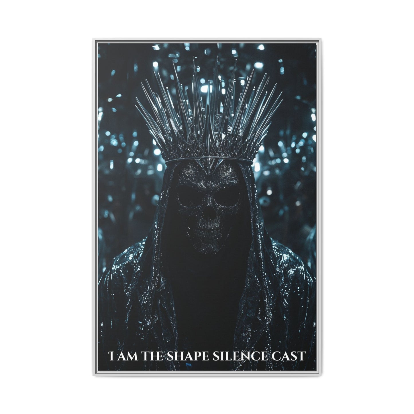 The Whisperer — “I Am The Shape Silence Cast” Matte Framed Canvas (Chapter 1)