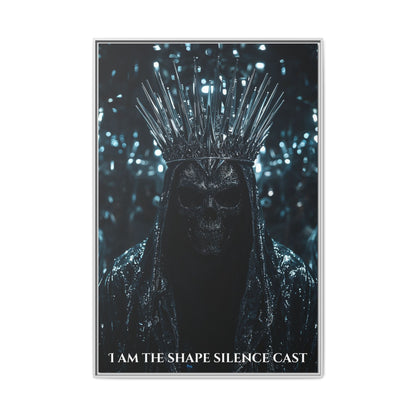 The Whisperer — “I Am The Shape Silence Cast” Matte Framed Canvas (Chapter 1)