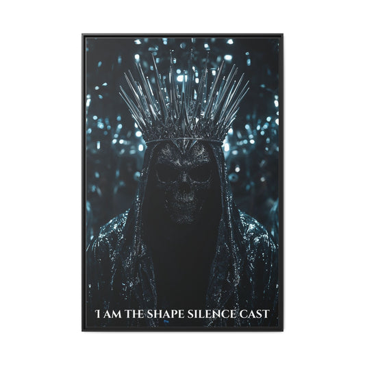 The Whisperer — “I Am The Shape Silence Cast” Matte Framed Canvas (Chapter 1)