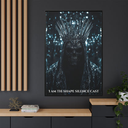 The Whisperer — “I Am The Shape Silence Cast” Matte Framed Canvas (Chapter 1)