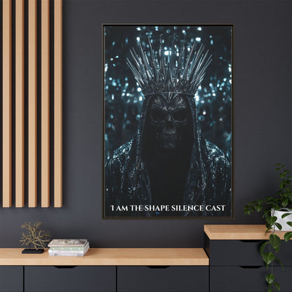 The Whisperer — “I Am The Shape Silence Cast” Matte Framed Canvas (Chapter 1)