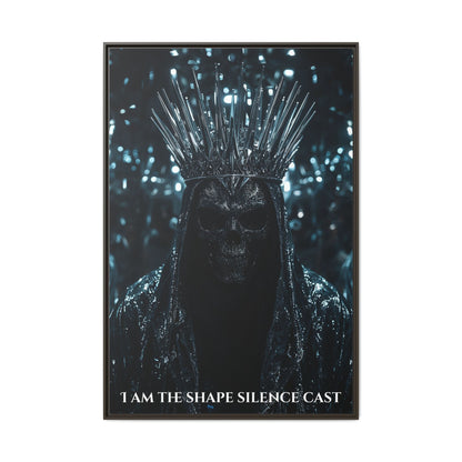 The Whisperer — “I Am The Shape Silence Cast” Matte Framed Canvas (Chapter 1)